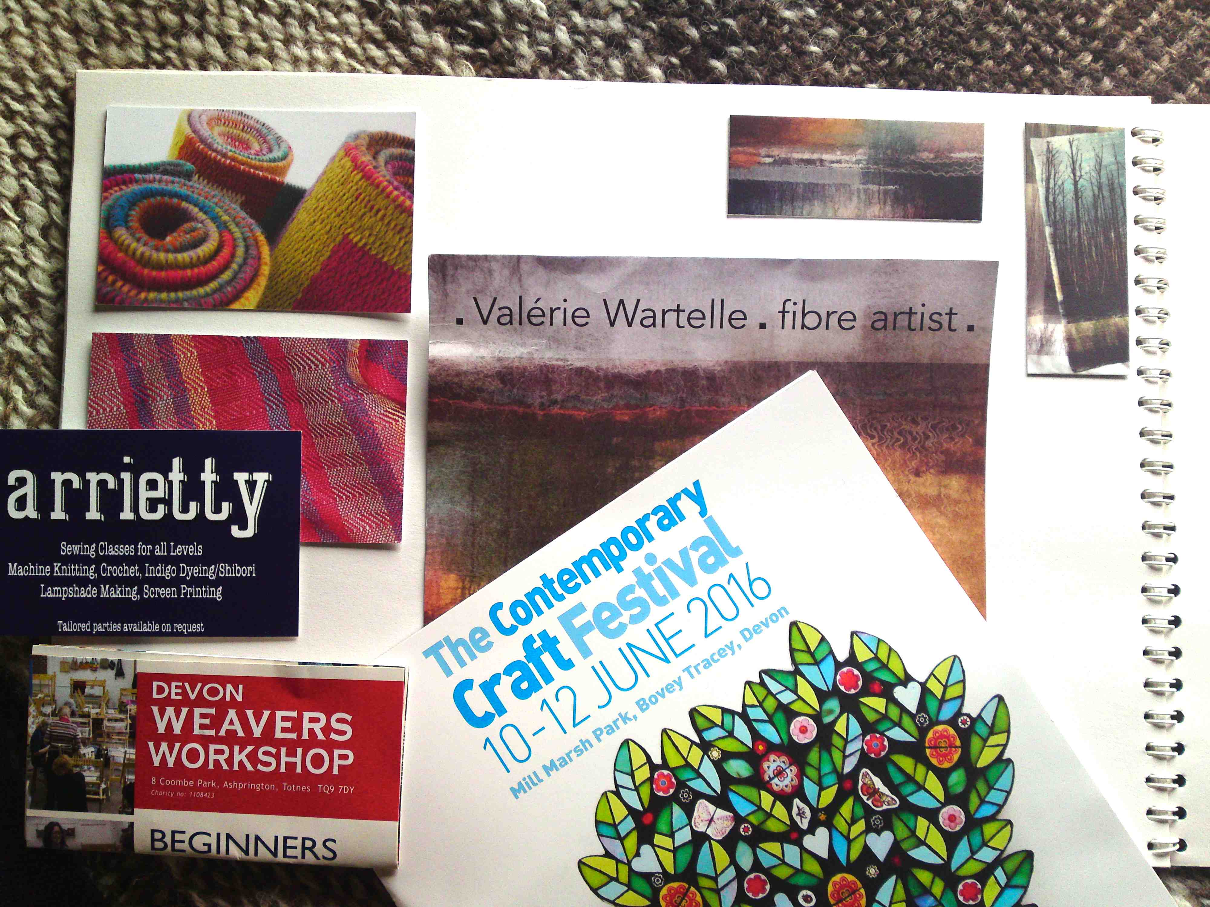 Contemporary Craft Festival makers' cards