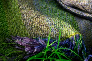 Bluebellwood shawl large baby alpaca grass close