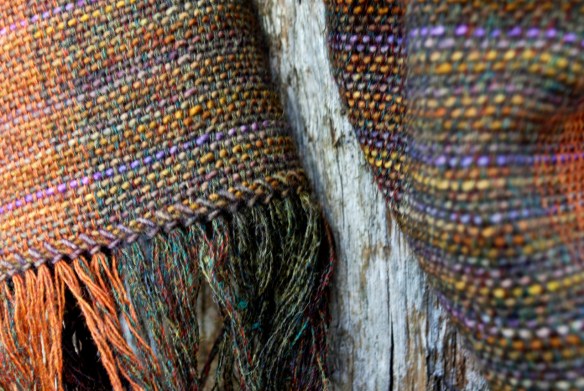 Olive rust scarf detail