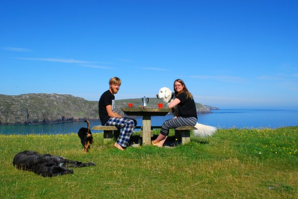 Tom &amp; Emily &amp; dogs at Cliobh